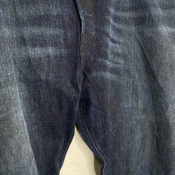 Levi's Mens Jeans Size 42x32 Dark Wash Blue Denim 501 Button Fly Straight Leg - Picture 8 of 10